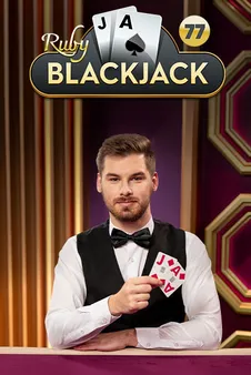 Ficha del juego «Blackjack 77 - Ruby» en el lobby de Vegashero